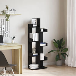 Libreria Nera in Rovere 48x25,5x140 cm in Legno Ingegnerizzato Vidaxl