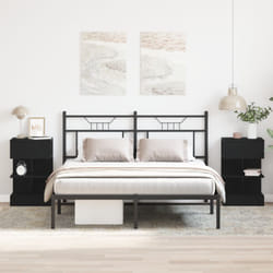 Vidaxl - Comodino 2 pz Rovere Nero 40x35x65 cm Legno ingegnerizzato