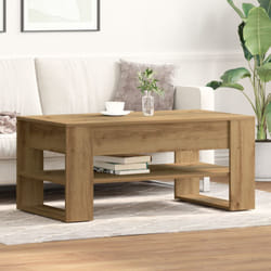 Tavolino da caffè in rovere artigianale 102x55x45 cm in legno ingegnerizzato Vidaxl
