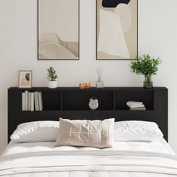 Vidaxl - Testata letto Armadietto Nero Rovere 200x18,5x104,5 cm