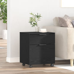 Armadio Mobile con Ruote Nero Rovere 45x38x54 cm Vidaxl
