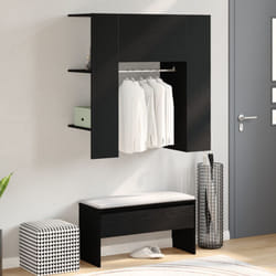 vidaXL Cabinet Hallway Nero Quercia 97,5x37x99 cm Legno ingegnerizzato