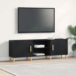 vidaXL Supporto TV - Rovere Nero, 150x30x50 cm, Realizzato in Legno Ingegnerizzato