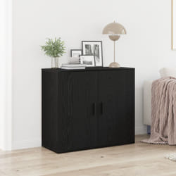 Mobile Vano Scaffale Nero Rovere 80x33x70 cm Legno Ingegnerizzato Vidaxl