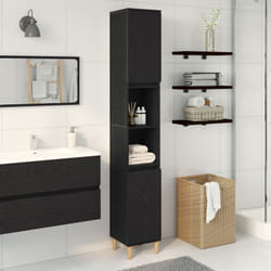 Vidaxl - Armadio da bagno Nero Rovere 30x30x190 cm Legno ingegnerizzato