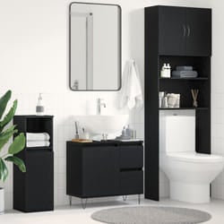 Vidaxl - Mobile da bagno Nero Rovere 65x33x60 cm Legno ingegnerizzato