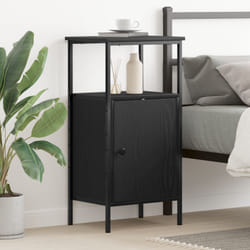 Vidaxl - Comodino Nero Rovere 41x31x80 cm Legno ingegnerizzato