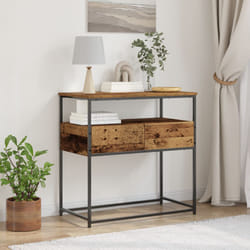 Tavolo Consolle Legno Vecchio 75x40x75 cm Legno Ingegnerizzato e Acciaio Vidaxl