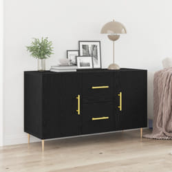 Vidaxl - Cassettiera Nero Rovere 100x36x60 cm Legno ingegnerizzato