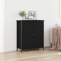 Mobile da buffet rovere nero 70x30x80 cm legno ingegnerizzato e acciaio Vidaxl