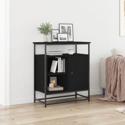 Mobile Nero Rovere 69x35x80 cm Legno ingegnerizzato e Acciaio Vidaxl