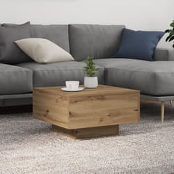 Vidaxl - Tavolino da caffè con luci led Rovere Artigianale 55x55x31 cm