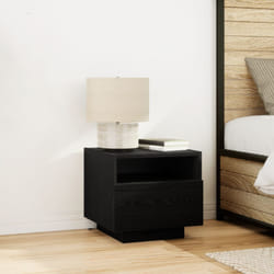 Vidaxl - Comodini con Luci led 2 pz Nero Rovere 40x39x37 cm