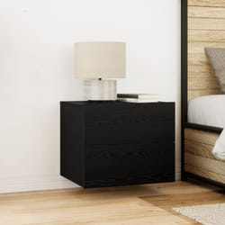 Vidaxl - Comodino con led Montato a Muro Rovere Nero 50x39x41 cm
