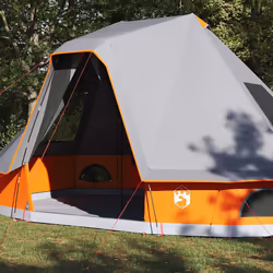 vidaXL Tenda Tipi Familiare Grigio e arancione 466 x 310 x 240 cm - Vista aggiuntiva 3
