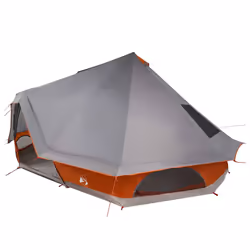 vidaXL Tenda Tipi Familiare Grigio e arancione 680 x 430 x 270 cm - Vista aggiuntiva 2