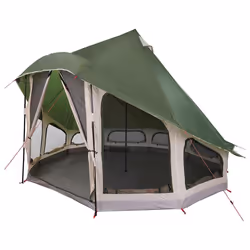 vidaXL Tenda Tipi Familiare con tetto Verde 404 x 370 x 270 cm - Vista aggiuntiva 2