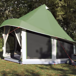 vidaXL Tenda Tipi Familiare con tetto Verde 404 x 370 x 270 cm - Vista aggiuntiva 3