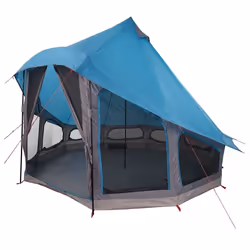 vidaXL Tenda Tipi Familiare con tetto Blu 404 x 370 x 270 cm - Vista aggiuntiva 2