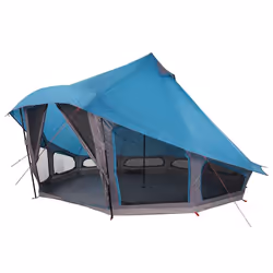 vidaXL Tenda Tipi Familiare con tetto Blu e Grigio 508 x 470 x 300 cm - Vista aggiuntiva 2