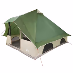 vidaXL Tenda Tipi Familiare Verde e Marrone 358 x 296 x 258 cm - Vista aggiuntiva 2