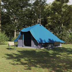 vidaXL Tenda Tipi Familiare con tetto Blu e Grigio 358 x 296 x 258 cm