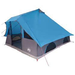vidaXL Tenda Tipi Familiare con tetto Blu e Grigio 358 x 296 x 258 cm - Vista aggiuntiva 2