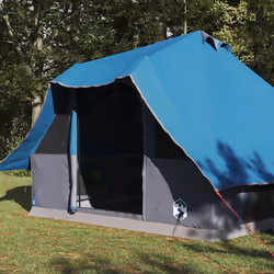 vidaXL Tenda Tipi Familiare con tetto Blu e Grigio 358 x 296 x 258 cm - Vista aggiuntiva 3
