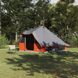 vidaXL Tenda Tipi Familiare Grigio e arancione 358 x 296 x 258 cm