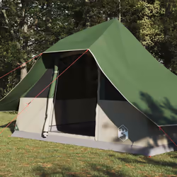 vidaXL Tenda Tipi Familiare con tetto Verde 364 x 281 x 257 cm - Vista aggiuntiva 3