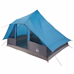 vidaXL Tenda Tipi Familiare con tetto Blu 364 x 281 x 257 cm - Vista aggiuntiva 2