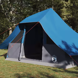 vidaXL Tenda Tipi Familiare con tetto Blu 364 x 281 x 257 cm - Vista aggiuntiva 3