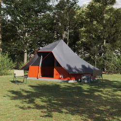 vidaXL Tenda Tipi Familiare Grigio e arancione 364 x 281 x 257 cm