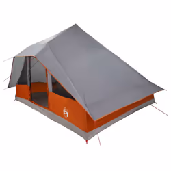 vidaXL Tenda Tipi Familiare Grigio e arancione 364 x 281 x 257 cm - Vista aggiuntiva 2