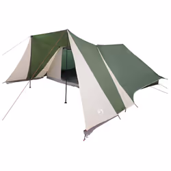 vidaXL Tenda Familiare con tetto Verde e beige 660 x 456 x 200 cm - Vista aggiuntiva 2