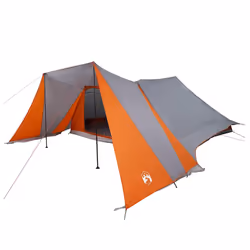 vidaXL Tenda Familiare con tetto Grigio e arancione 660 x 456 x 200 cm - Vista aggiuntiva 2