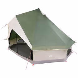 vidaXL Tenda Tipi Familiare con tetto Verde e beige 400 x 346 x 250 cm - Vista aggiuntiva 2