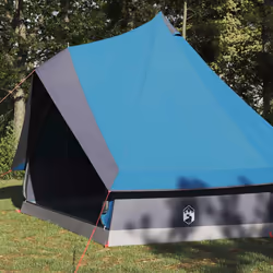 vidaXL Tenda Tipi Familiare con tetto Blu e Grigio 400 x 346 x 250 cm - Vista aggiuntiva 3