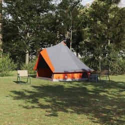 vidaXL Tenda Tipi Familiare Grigio e arancione 400 x 346 x 250 cm