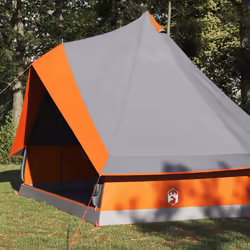 vidaXL Tenda Tipi Familiare Grigio e arancione 400 x 346 x 250 cm - Vista aggiuntiva 3