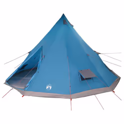 vidaXL Tenda Tipi Familiare con tetto Blu e Grigio 560 x 560 x 300 cm - Vista aggiuntiva 2