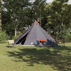 vidaXL Tenda Tipi Familiare Grigio e arancione 560 x 560 x 300 cm