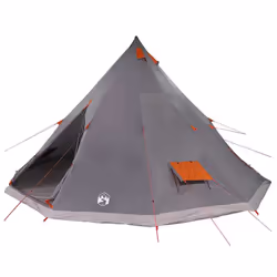 vidaXL Tenda Tipi Familiare Grigio e arancione 560 x 560 x 300 cm - Vista aggiuntiva 2