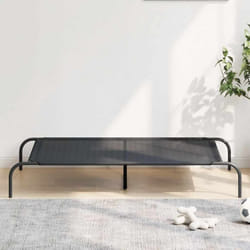 Cuccia per Cani Rialzata Nera 130x80x20 cm Textilene e Acciaio Vidaxl