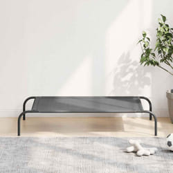 vidaXL Cuccia per Cani Rialzata Grigia 110x65x20cm Textilene e Acciaio