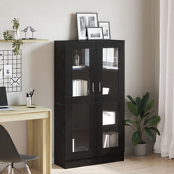 Libreria Nera in Finitura Rovere di 82,5x30,5x150 cm in Legno Ingegnerizzato Vidaxl