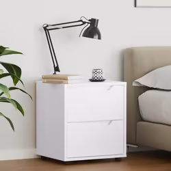 vidaXL Comodino VISNES Bianco 45x40x50 cm in Legno Multistrato - Vista aggiuntiva 3