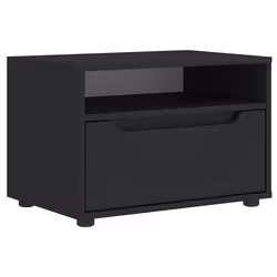vidaXL Mobile TV VISNES Nero 60x40x38 cm in Legno Multistrato - Vista aggiuntiva 2