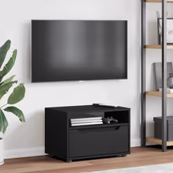 vidaXL Mobile TV VISNES Nero 60x40x38 cm in Legno Multistrato - Vista aggiuntiva 3