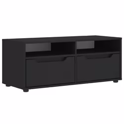 vidaXL Mobile TV VISNES Nero 100x40x38 cm in Legno Multistrato - Vista aggiuntiva 2